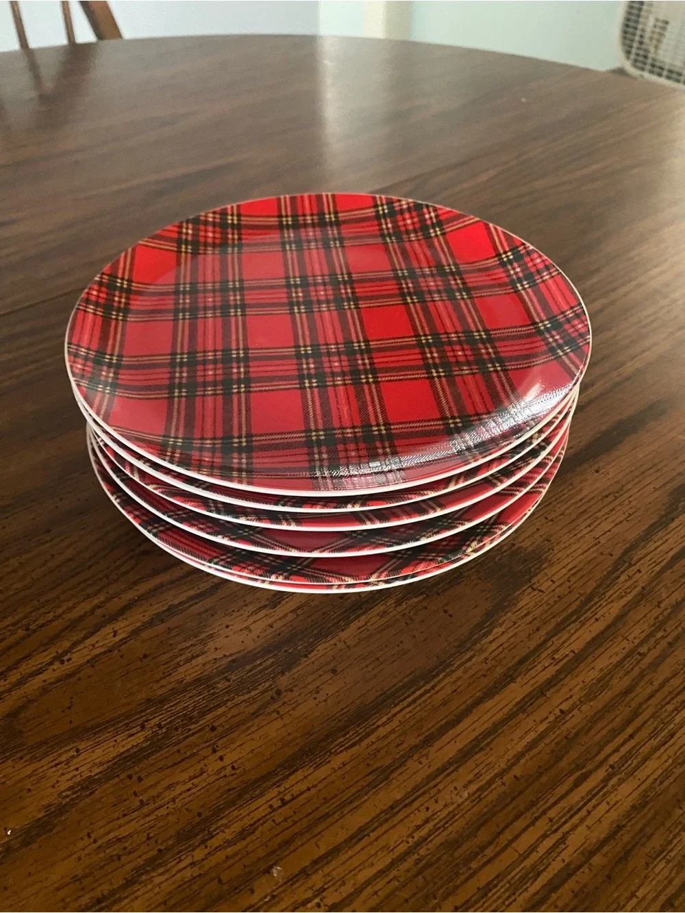 Pier 1 Imports Tartan Plaid Salad Dessert Plates 8.5